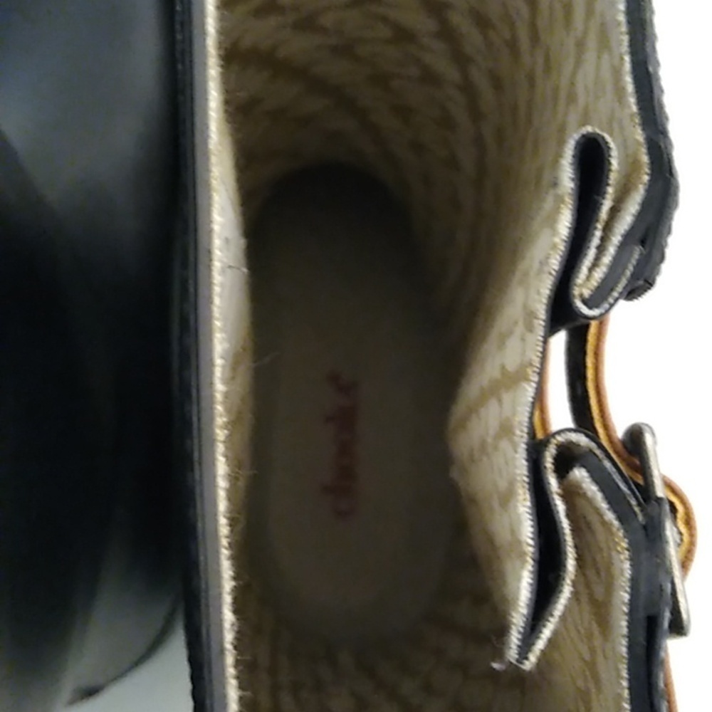 CHOOKA RAIN BOOTS, 12" SHAFT, BLACK WITH BROWN BUCKLES SIZE 10 - Picture 9 of 10